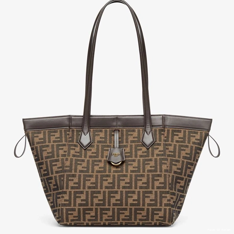 Cheap HOT Motif Medium Origami In Fabric Fendi Brown Bag FF 0722